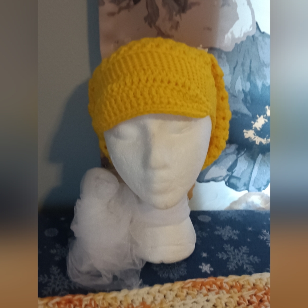 Vibrant Yellow Crochet Headband